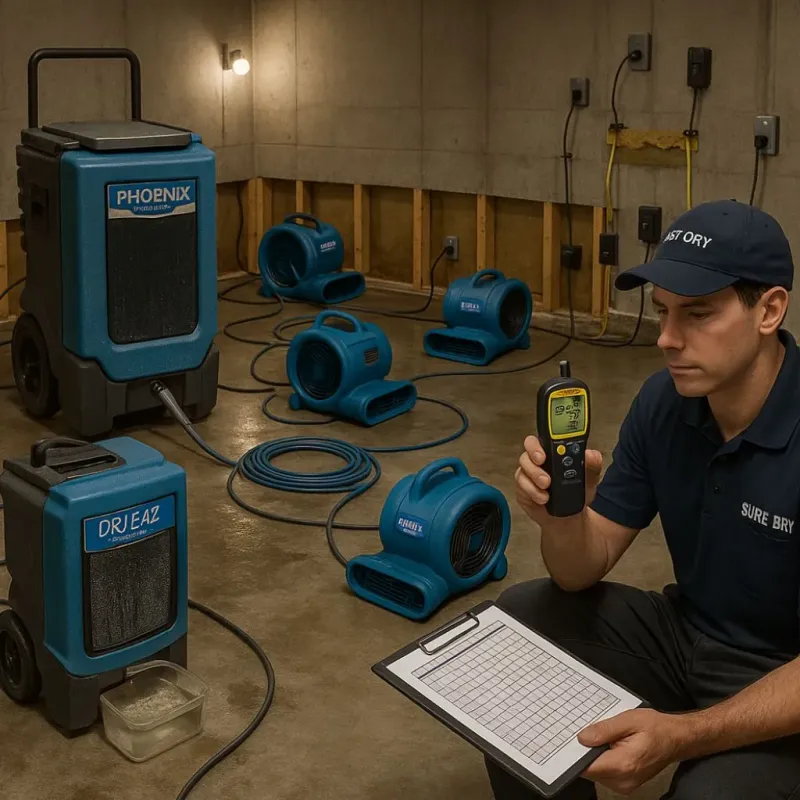 Structural Drying and Dehumidification process in Marshall County, AL